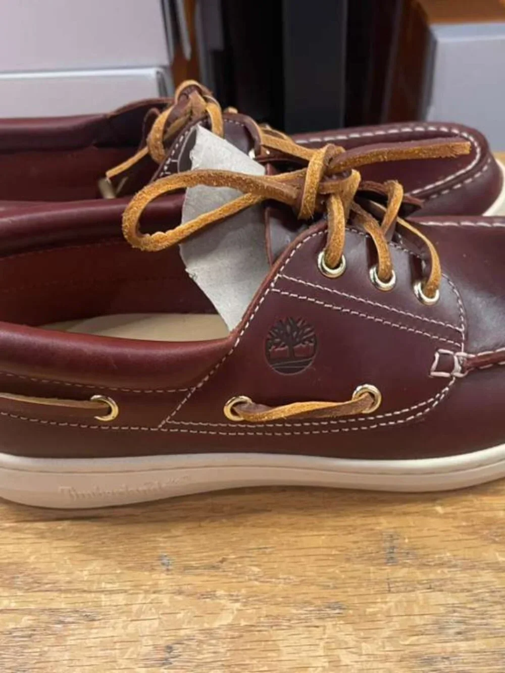 TIMBERLAND MEN'S PORTOFINO PIER BOAT SHOES BURGUNDY FULL GRAIN A6CXM-EIW